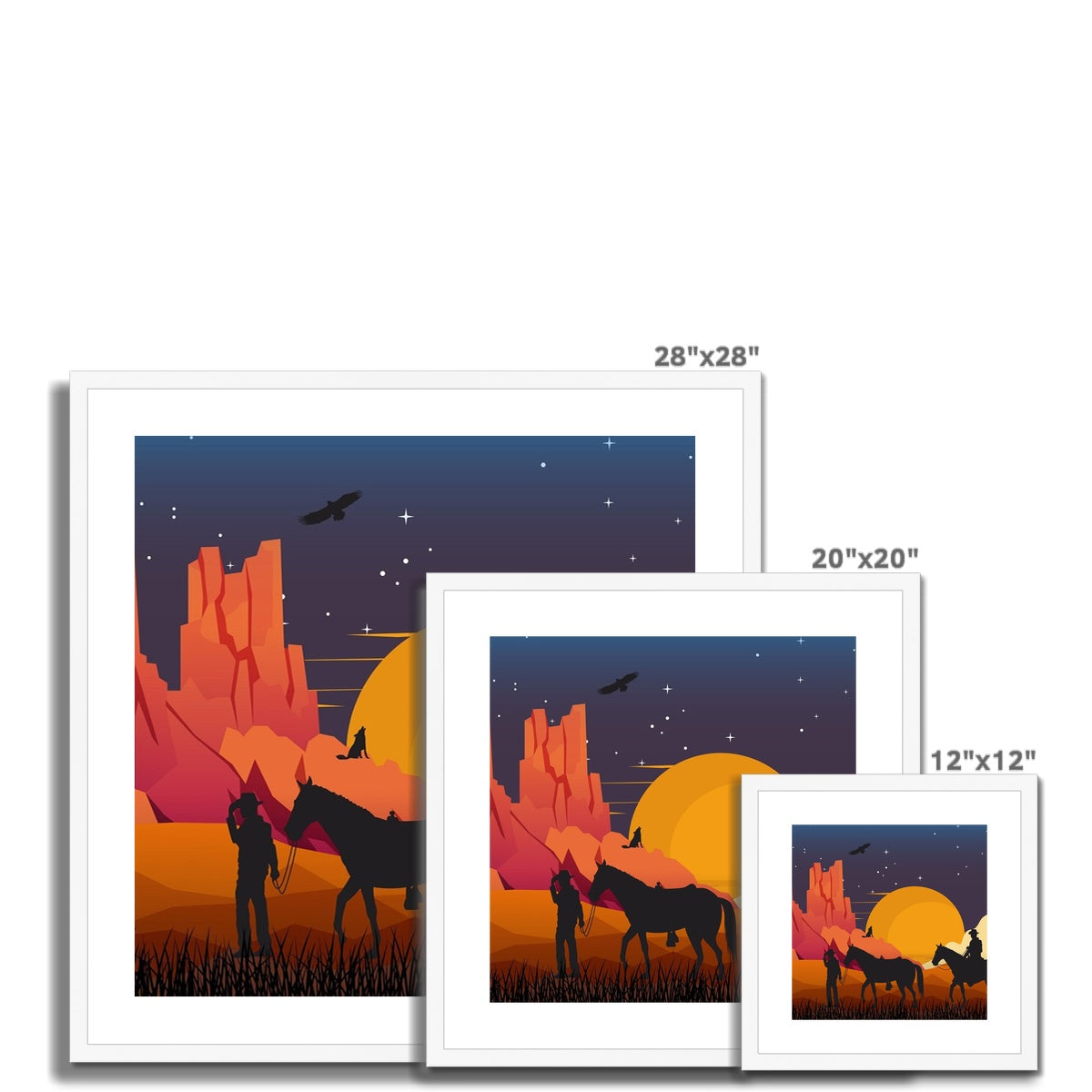 Country Night Scene Framed & Mounted Print