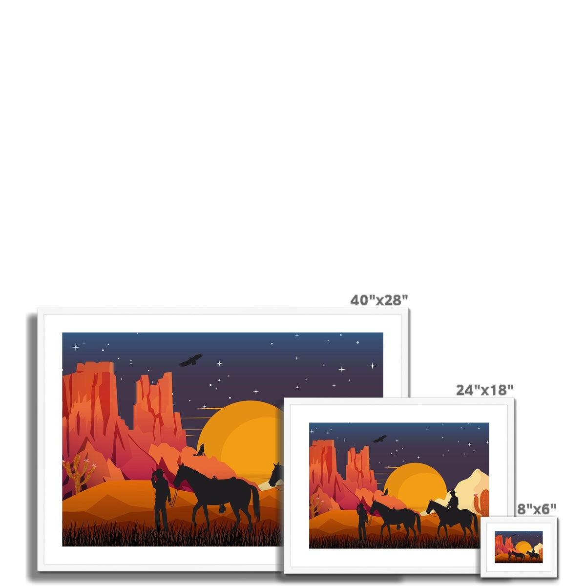 Country Night Scene Framed & Mounted Print