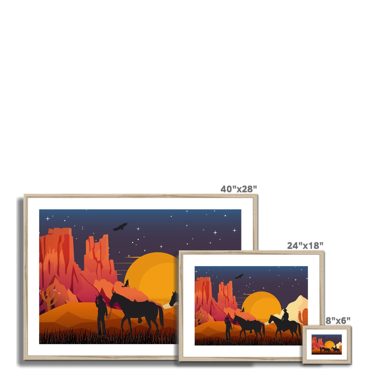 Country Night Scene Framed & Mounted Print