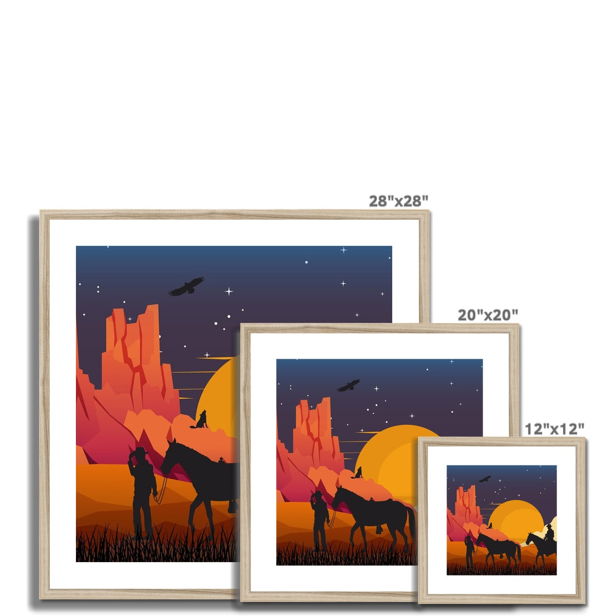 Country Night Scene Framed & Mounted Print