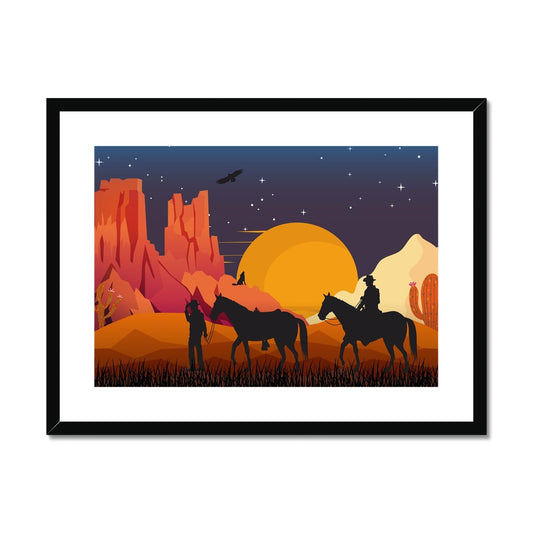 Country Night Scene Framed & Mounted Print